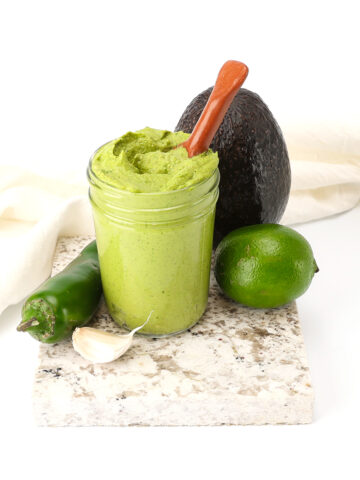 Green Machine Dressing and Dip in a jar. It's basically an undercover vegan avocado lime dressing with extra perks, or a sneaky avocado jalapeno dip that pairs well in many applications.