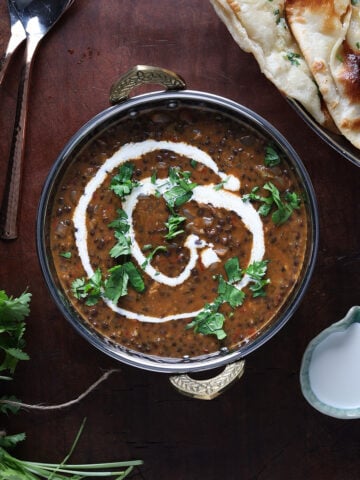 Dal makhani in a serving bowl.