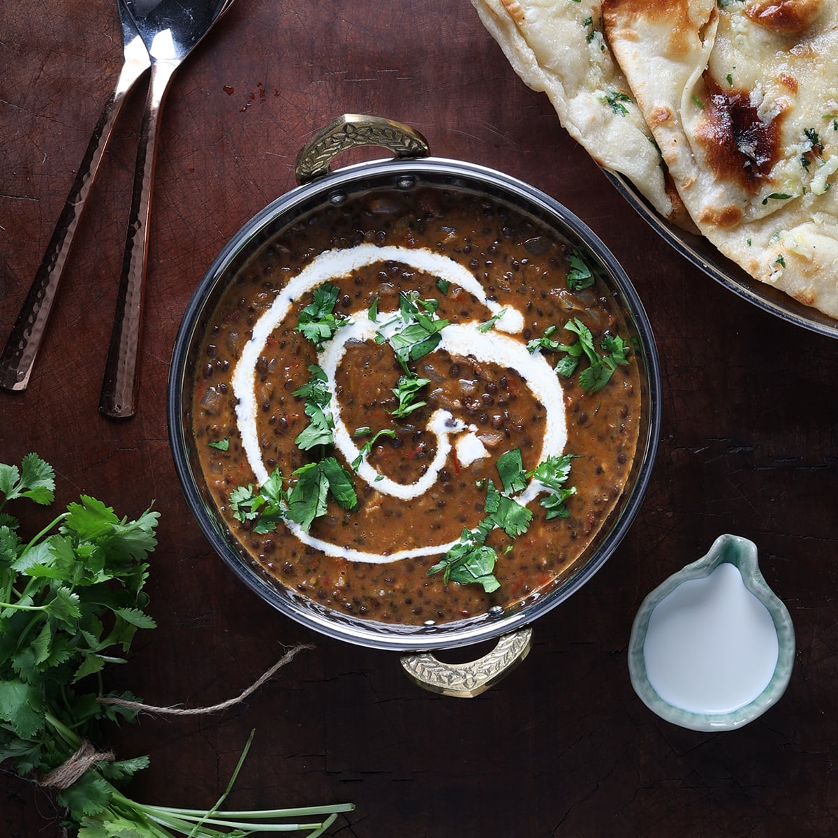 Dal makhani in a serving bowl.