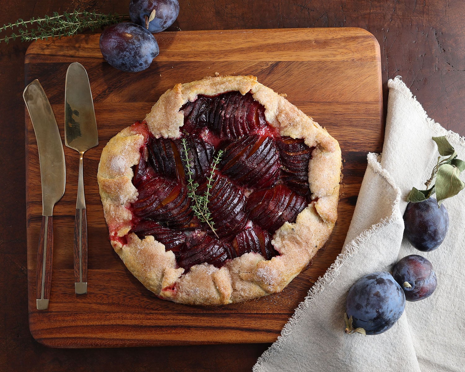 Fresh baked plum galette.